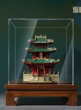 铜师傅 关帝祖庙系列《御书楼》创意国风古建筑模型铜摆件工艺品