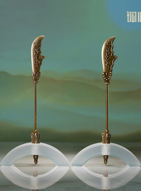 铜师傅 关帝祖庙系列《青龙偃月刀》武财神关羽关公兵器铜摆件