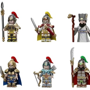 迪库三国小侠演义高览文丑袁绍田丰颜良后汉武将拼装人仔积木玩具