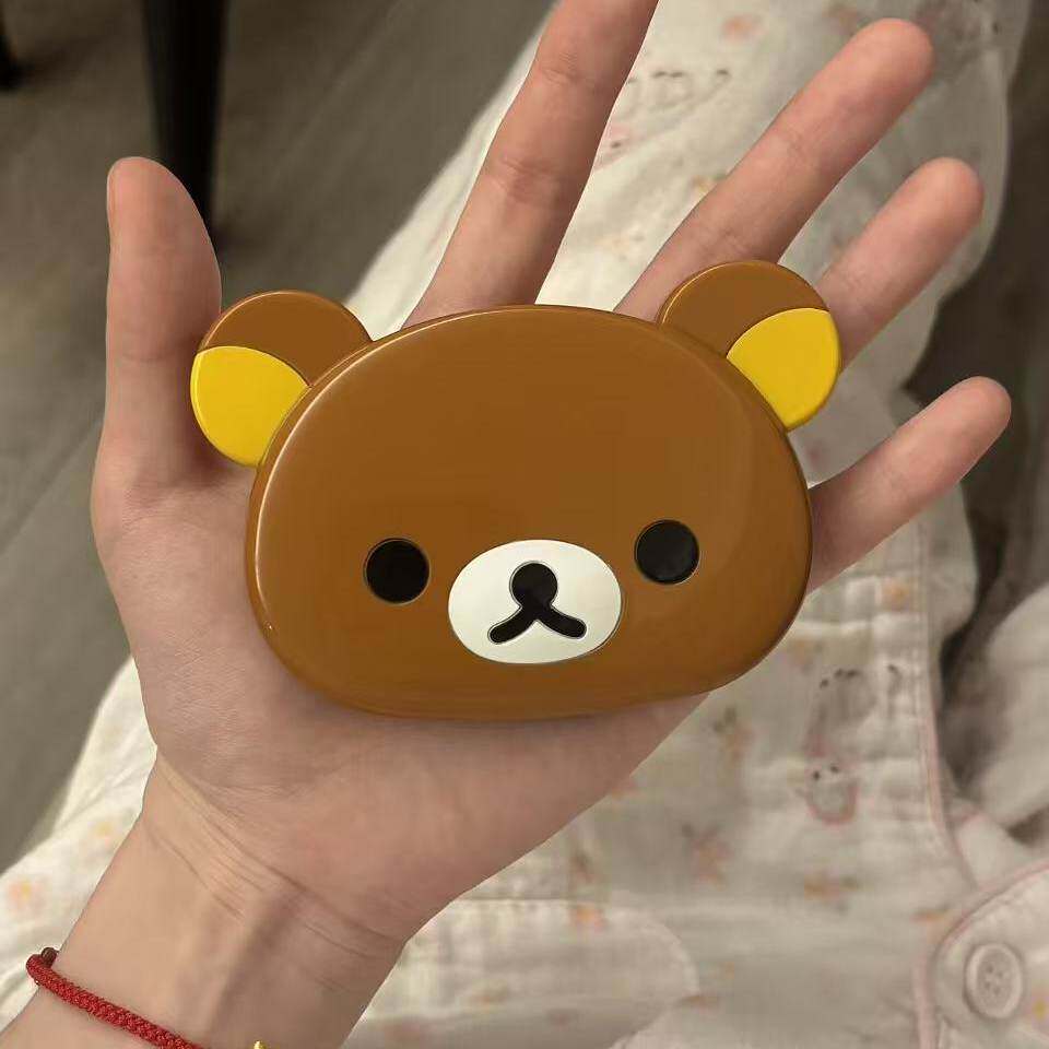 轻松熊周边随身梳子镜子二合一套装可折叠便携式小型学生可爱女生