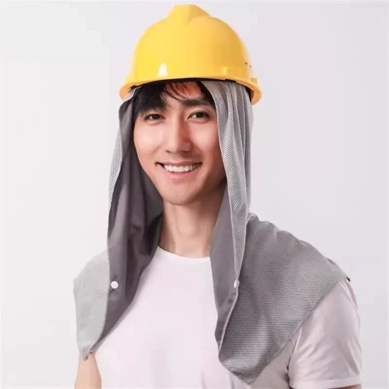 建筑工地用帽子夏季防晒男士遮阳护颈帽防晒速干运动凉爽头巾冷感