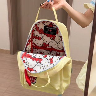 哈喽Kitty书包初高中女生ins风小众大学生上课通勤包双肩可装电脑