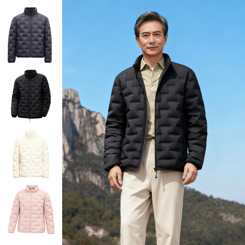 鸭鸭男士短款轻薄羽绒服