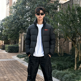 羽绒服鸭鸭男款黑色宽松透气90绒冬装2026年爆款保暖短款大码外套