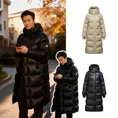 鸭鸭2025新款长款羽绒服