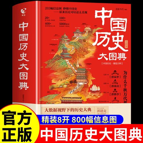 抖音同款】中国历史大图典正版 历史学家吴十洲推荐精装历史大百科历史类书籍小学生初中生适合看的课外阅读写给儿童的故事集大全