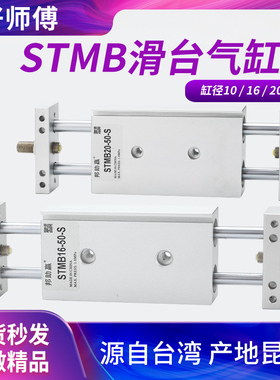 气动双杆双轴双出型滑台气缸STMB16/20/25-50 75 100 125带磁迷你