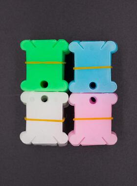 塑料十字绣工具diy半透明磨砂彩色圈绕线板整理线卡片缠线板100张