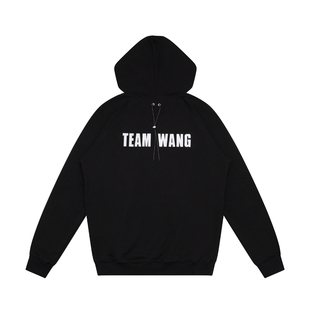 高品质teamwang王嘉尔同款套头连帽印花卫衣圆领纯棉重磅宽松百搭
