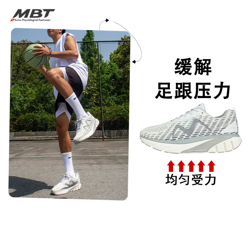 MBT弧形底男女厚底足弓支撑健康跑步鞋缓解足跟压力 反光缓震1500