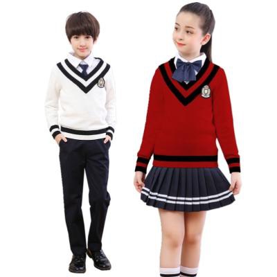 幼儿园红色校服节日班服中学生朗读冬季男女冬天团体晚会礼服毕.