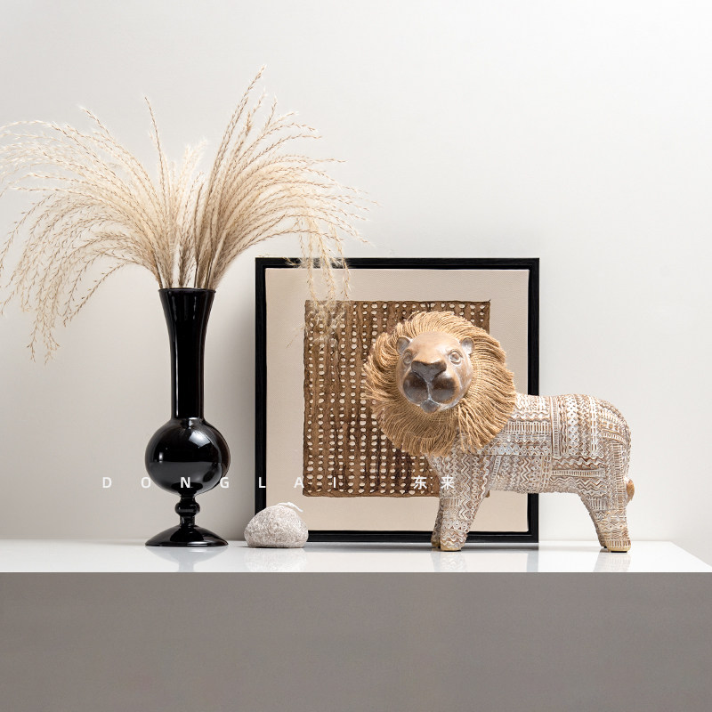 法式小费尔狮摆件软装轻奢高档客厅边柜斗柜艺术饰品组合桌面摆件,家居饰品,家饰软装搭配套装,淘宝优惠券,粉丝福利购,淘宝优惠卷