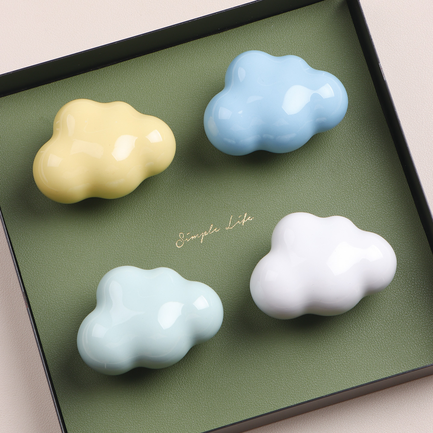 星翡家居可爱儿童房衣柜拉手抽屉柜子云朵卡通男女孩柜门把手陶瓷