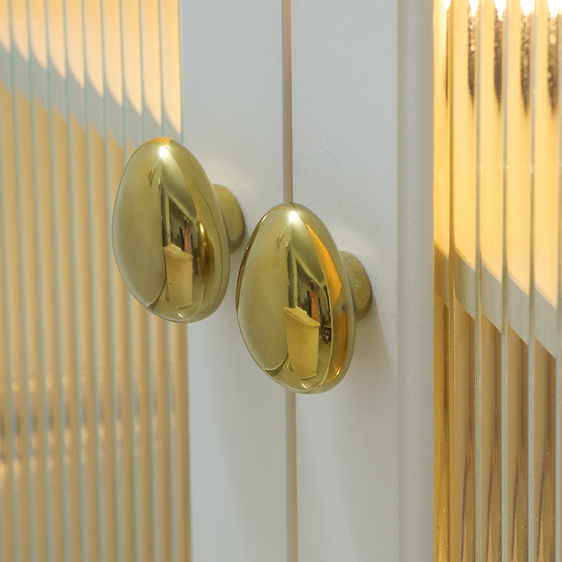 星翡轻奢金色水滴衣柜拉手陶瓷