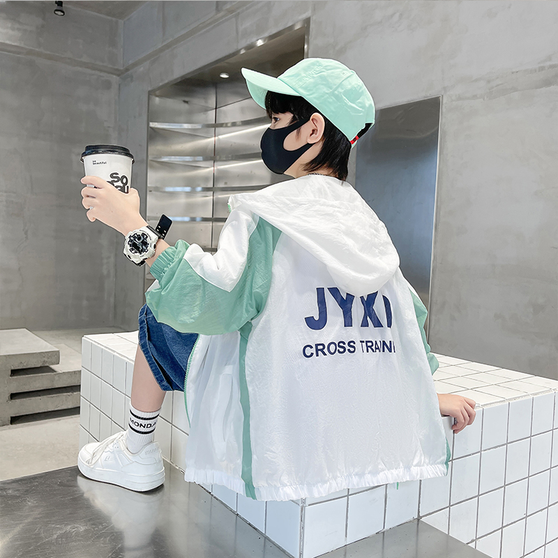 男童防晒衣夏季2025新款中大童男孩薄款透气空调衫儿童防晒服外套