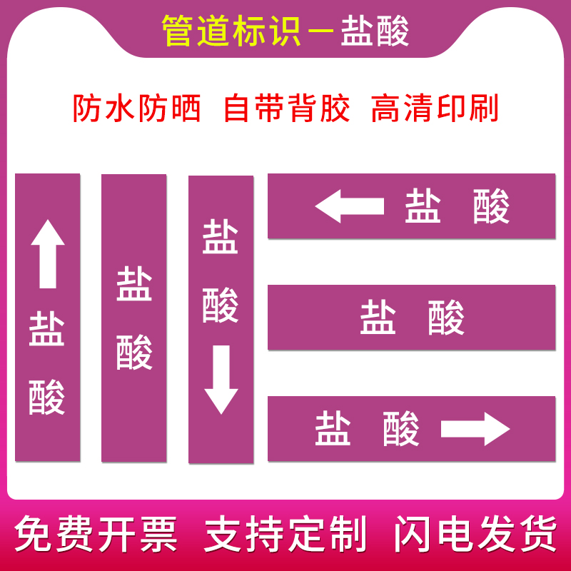 国标盐酸反光膜管道标示贴