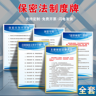 保密法管理制度牌企業出版 制度牌定制 公司5大規章制度‘’國家秘密‘’范圍制度保密行為十不準制度通用版