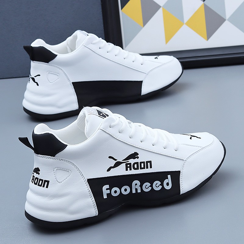 真软皮男鞋2024年春季新款皮蓬老爹鞋男士潮鞋运动休闲鞋软底跑步