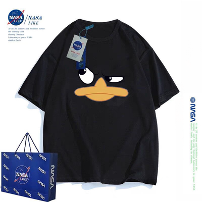NASA联名可达鸭儿童短袖T恤纯棉