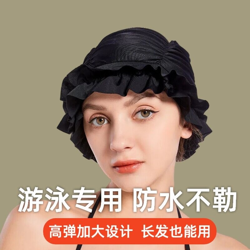 泳帽大头围长发2026新款不勒头女士可爱显脸小超大号不压头游泳帽