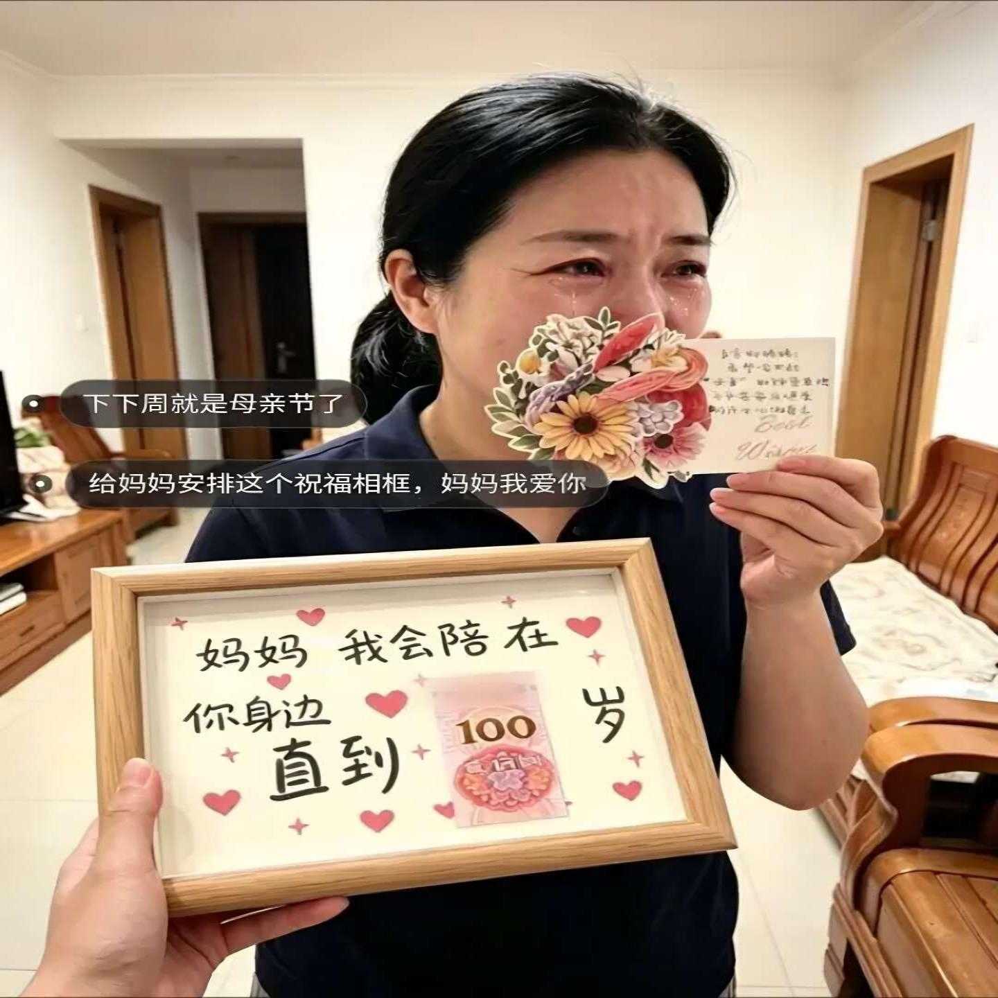 妈妈我陪你到100岁相框摆件母亲节礼物实用送给妈妈桌面装饰摆台