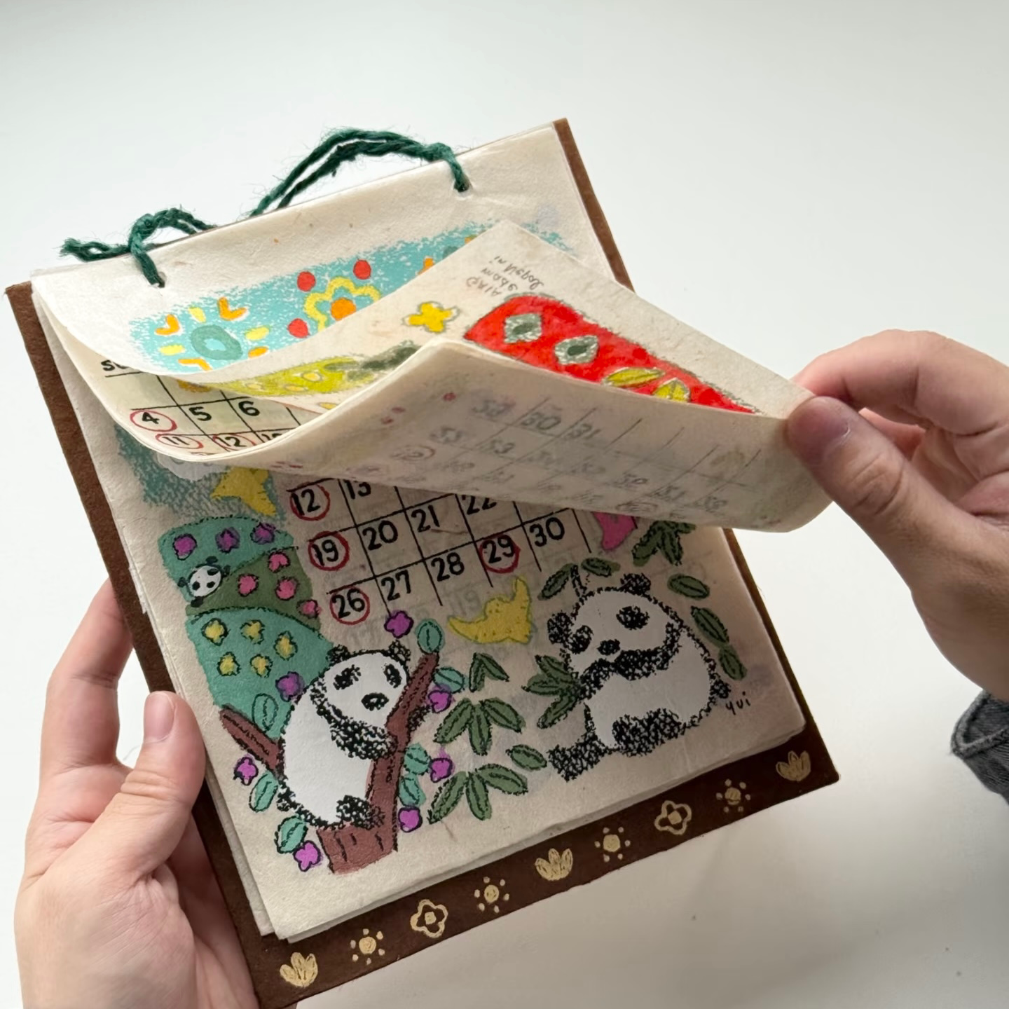 尼泊尔手工日历手绘插画月历年历挂历高颜值装饰挂件小众生日礼物