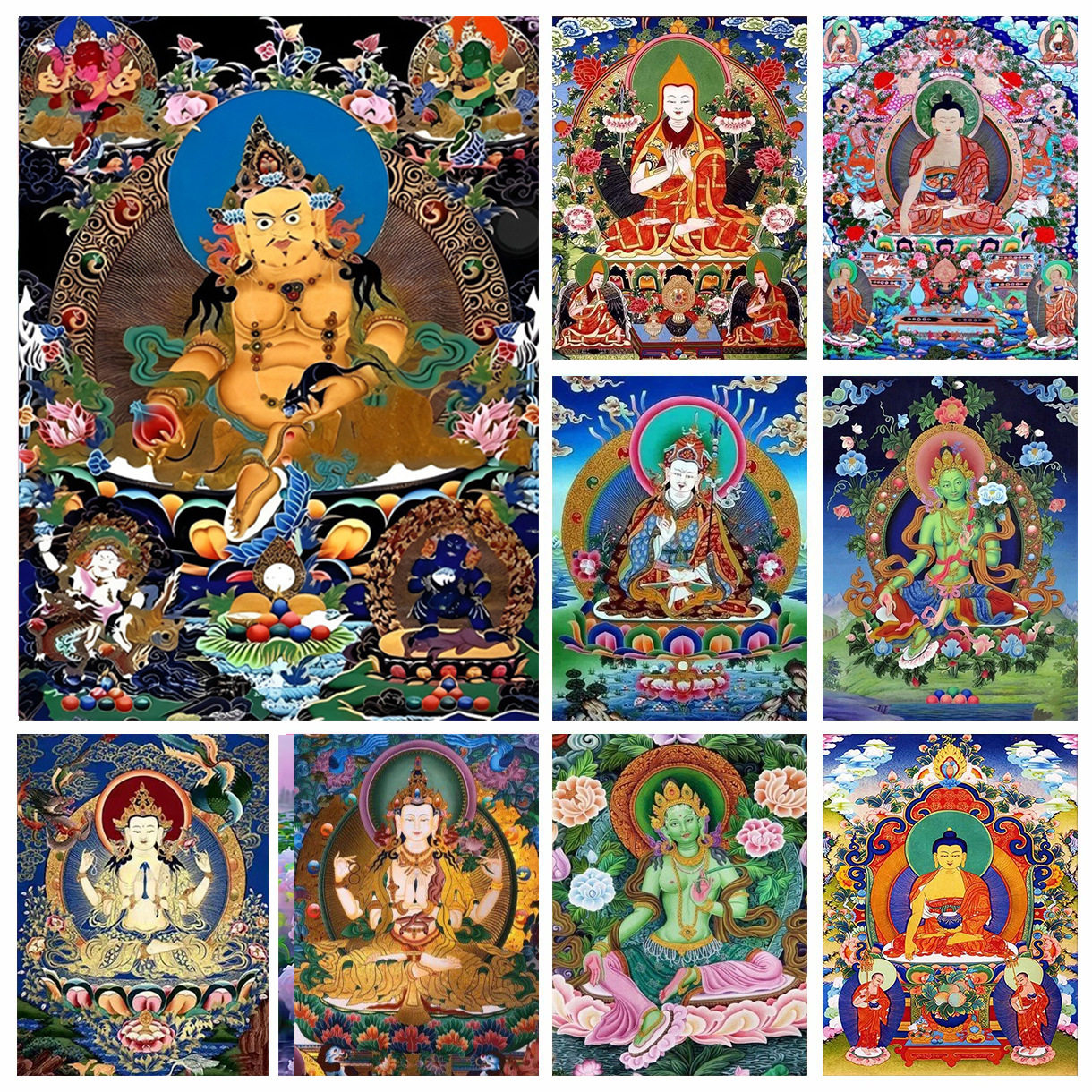 钻石画满钻唐卡菩萨佛像粘钻全贴5D十字绣满绣钻石绣新款一件代发