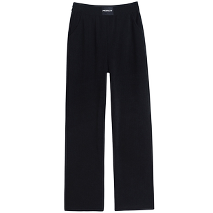 条纹雪尼尔阔腿裤女秋冬季加绒加厚高腰窄版大码胖mm显瘦直筒裤子