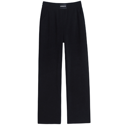 雪尼尔阔腿裤女秋冬高腰大码条纹