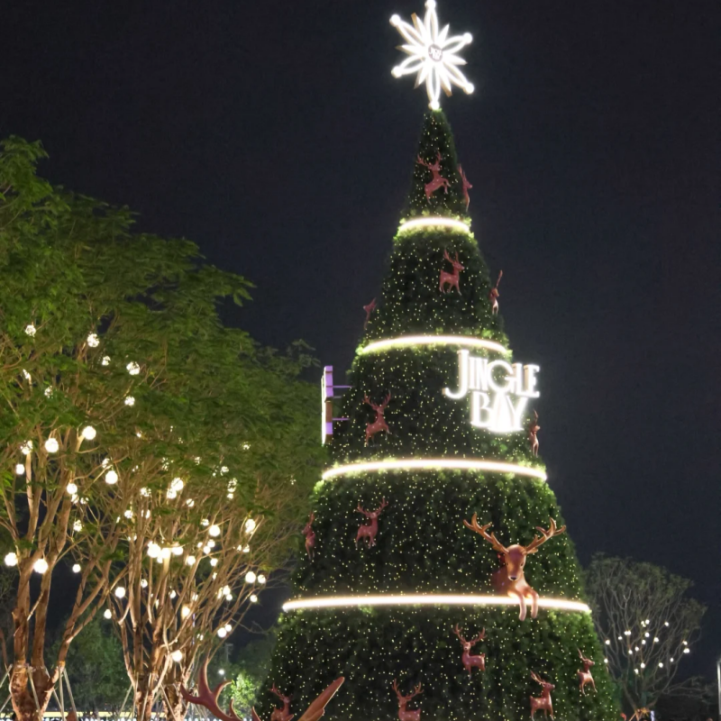 亚克力户外炫彩圣诞树 大型编程灯光商业美陈仿真圣诞树厂家直销