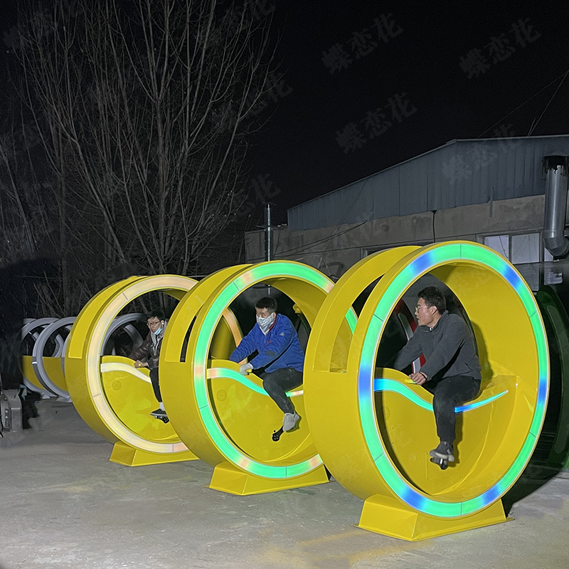 网红户外亲子脚踏单车 景区公园智慧健身设备 文旅无动力自行车
