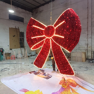 饰造型灯 圣诞节大型蝴蝶结灯光造型led灯饰美陈街道景区亮化装