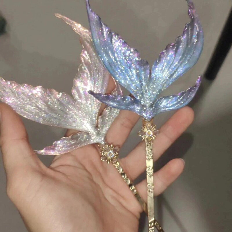 恋与深空自制祁煜周边超仙人鱼尾发簪新中式头饰女生发饰2025新款