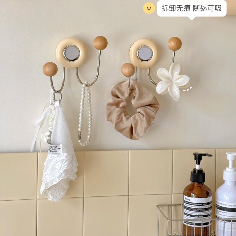 吸盘浴室挂钩卫生间门后强力粘钩发圈发箍皮筋头绳饰品发绳收纳架