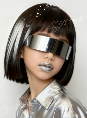 3099儿童未来科技感眼镜时尚造型男女孩舞台个性街舞嘻哈墨镜走秀