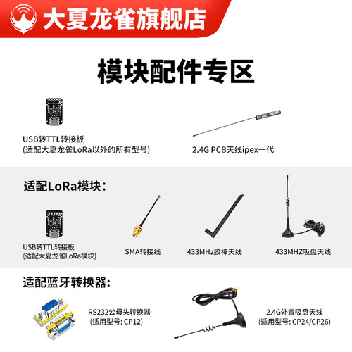 配件专区lora蓝牙WiFi定位4G模块