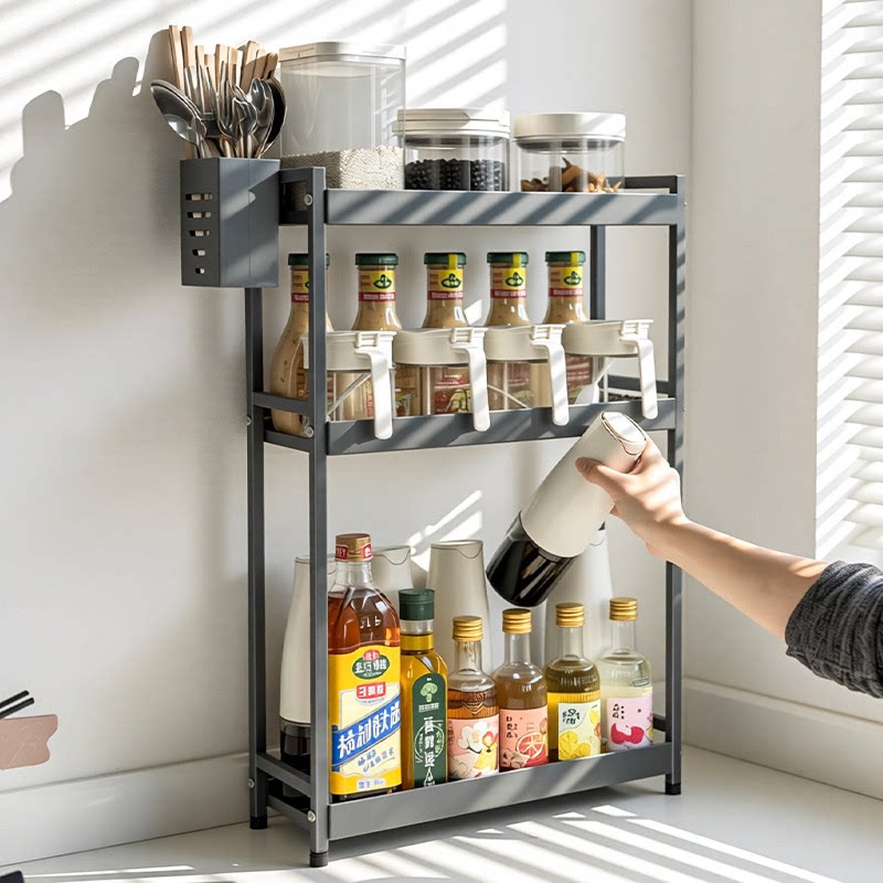 厨房调料置物架窄款调料品架子台面小型油盐酱醋调味料收纳架灶台
