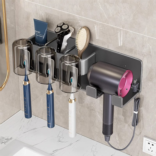 牙刷吹风筒支架吹风机置物架