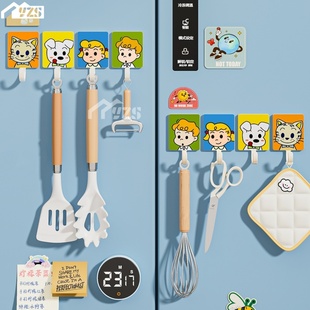 冰箱侧面磁吸挂钩厨房小工具收纳铲子勺子抹布强力磁铁粘钩免打孔