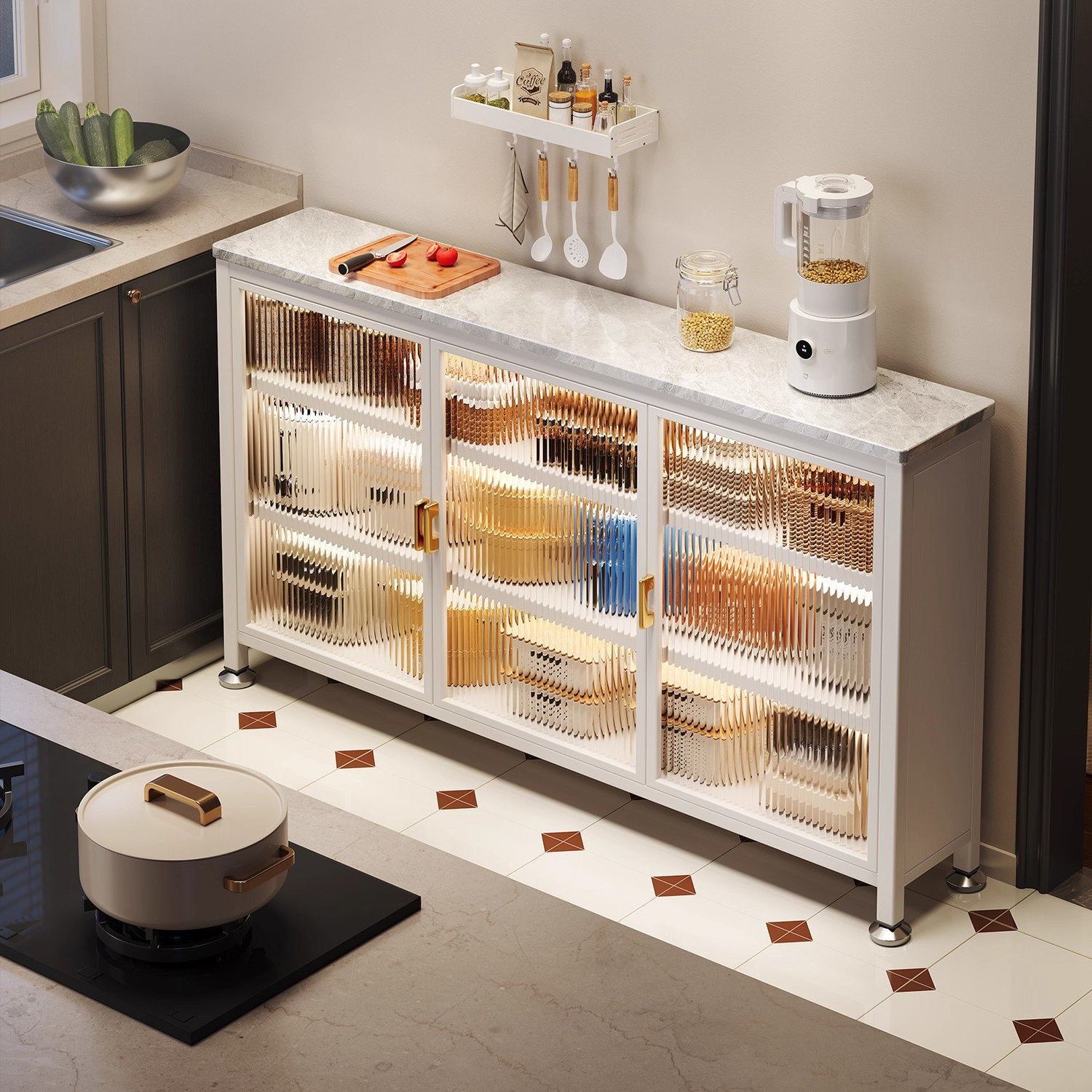 极窄餐边柜20cm一体靠墙储物柜超薄款奶油风墙边薄柜窄柜迷你边柜,收纳整理,收纳柜,淘宝优惠券,粉丝福利购,淘宝优惠卷