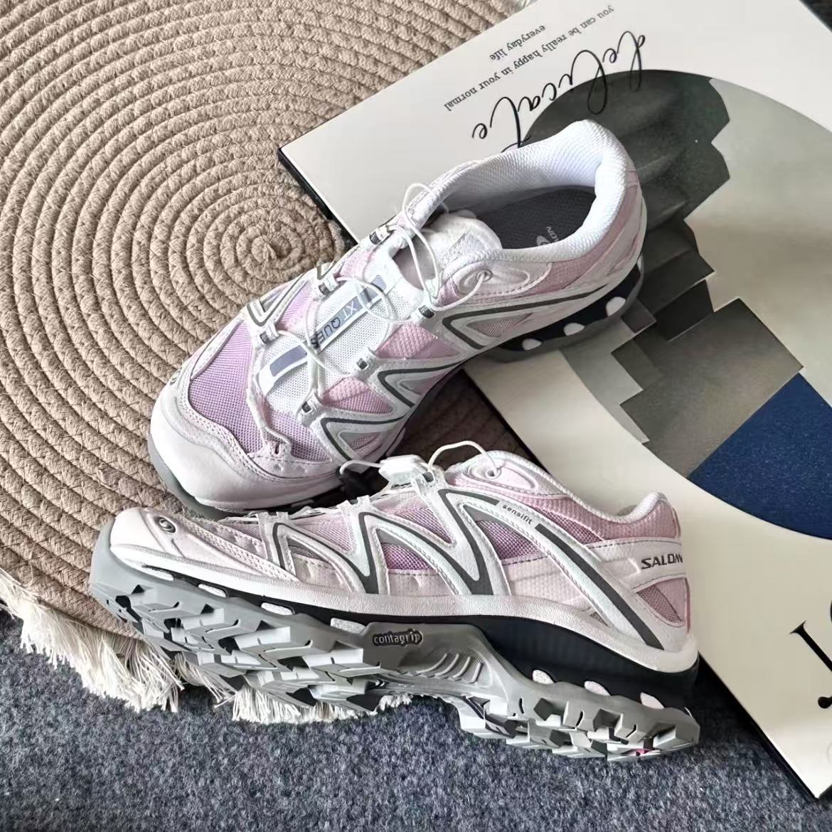 定制球鞋 SALOMON萨洛蒙 XT-Quest YDCC 粉红律动 低帮 男女同款