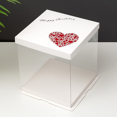 White Love Cake Box 4/6/8/10/12/P14 double-layer ultra-hig