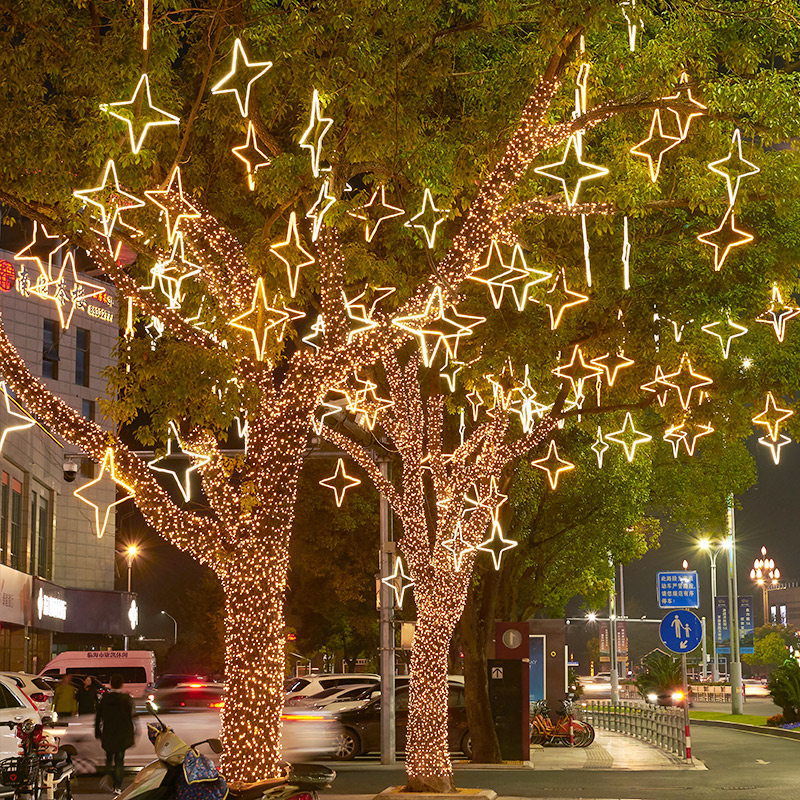 低压太阳能led彩灯串灯满天星圣诞户外防水节日闪灯24v装饰灯星灯