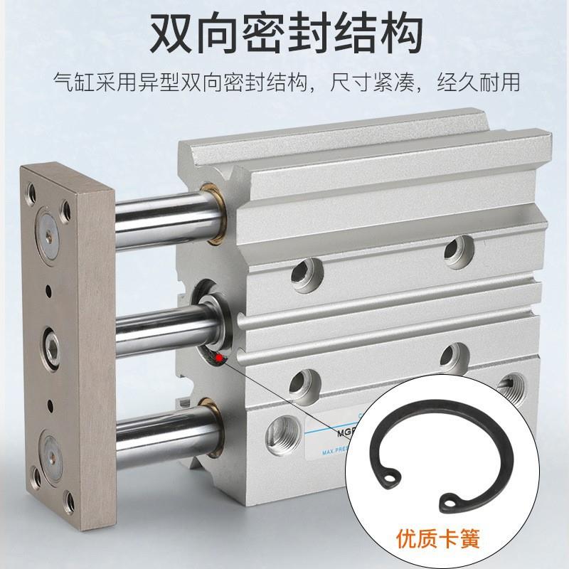 薄型带导杆三轴三杆MGPM25气缸-10/20/25/30/40/50/75/100/125Z