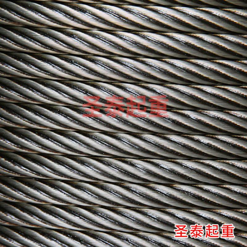 油钢丝绳麻芯黑色防旋转细丝起重吊装卷扬机塔吊提升机吊车专用