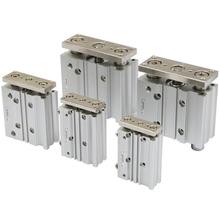 TCL三轴三杆气缸气动薄型带磁可调气缸12/16/20/25多规格三杆缸