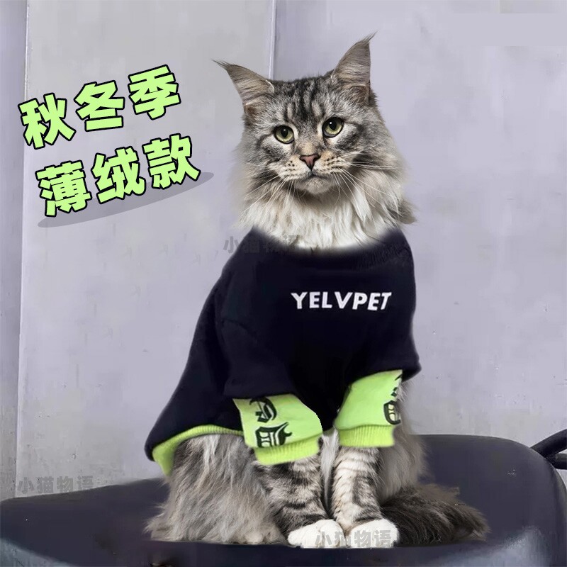 缅因猫衣服缅因幼猫咪穿的小衣服专用黑色帅气公猫秋冬季保暖