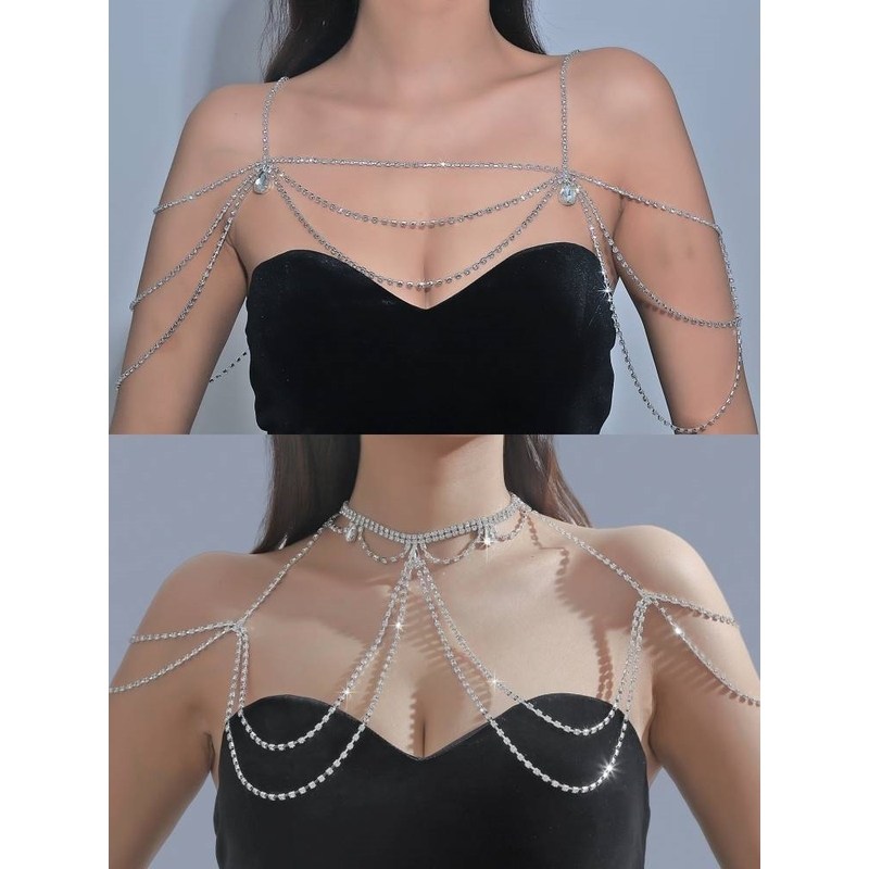 肩链配饰吊带流苏新娘婚纱礼服肩饰项链肩膀肩颈链身体链胸链配饰