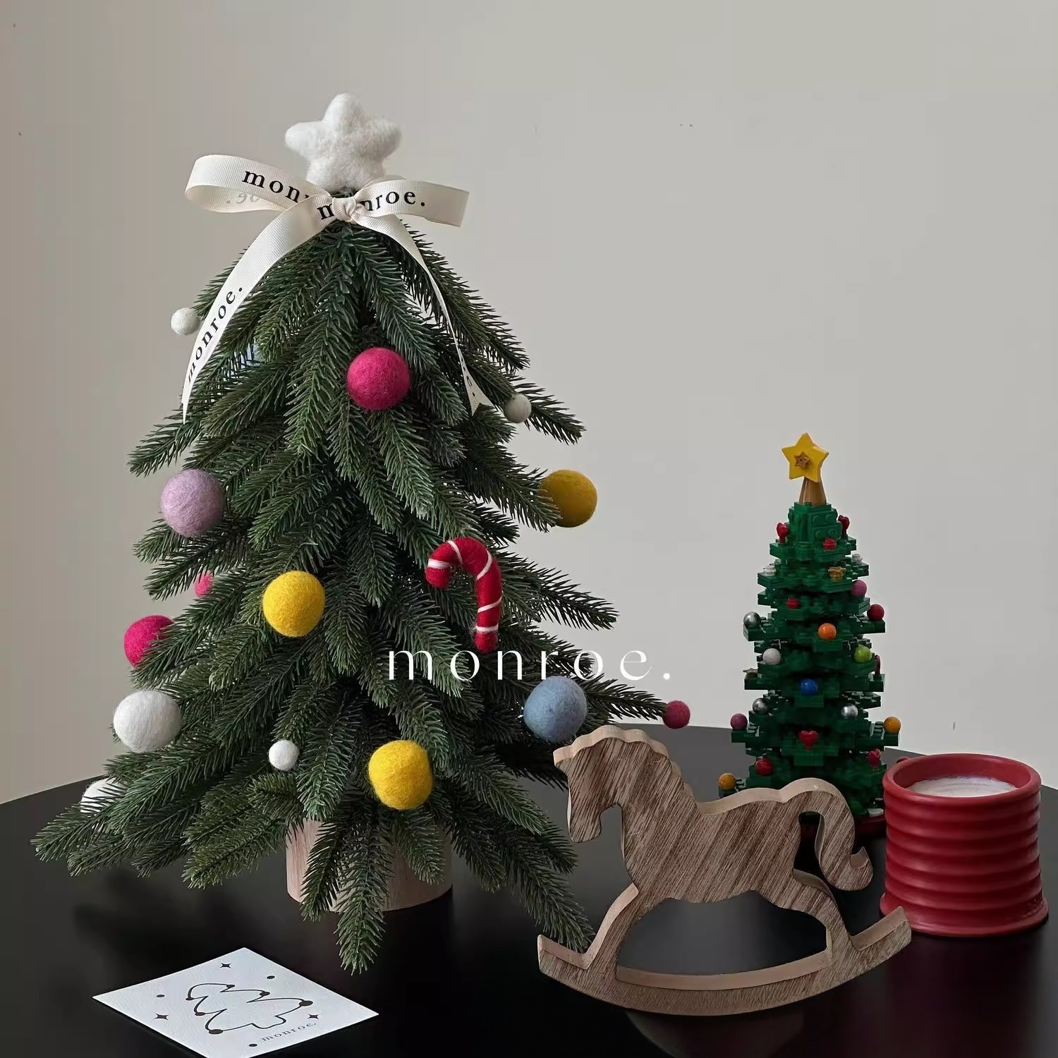 小圣诞树迷你桌面摆件圣诞节装饰客厅节日室内场景布置氛围感ins