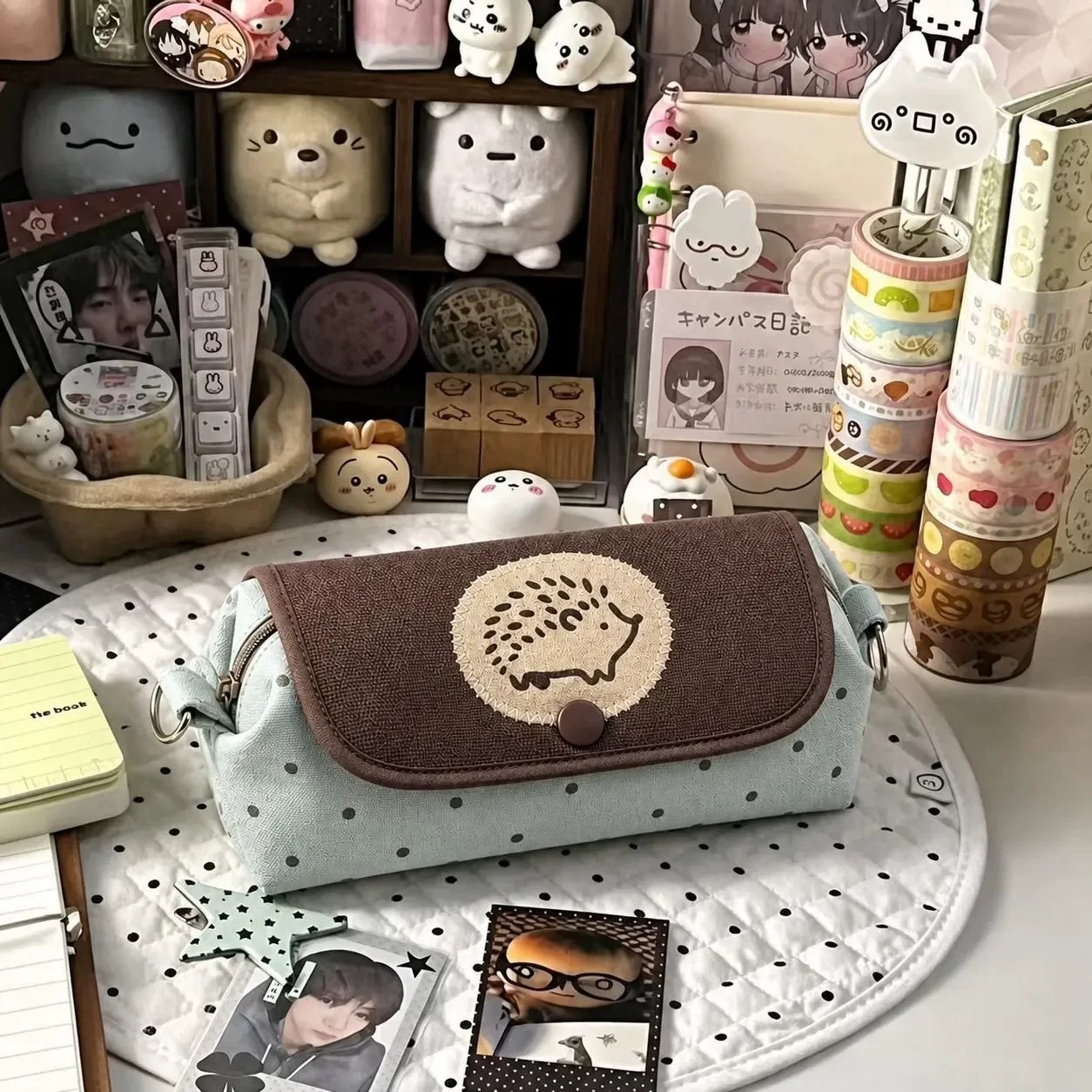 开学新款超火刺猬笔袋高颜值大容量初高中女孩小学生文具盒男笔袋